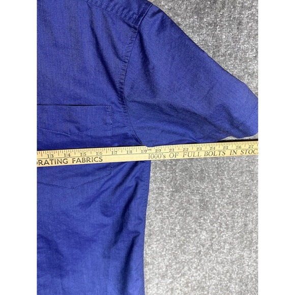 Old Navy‎ Button Down Shirt Boy Size XXL Blue Short Sleeve Chest Pocket Vintage - Picture 5 of 6